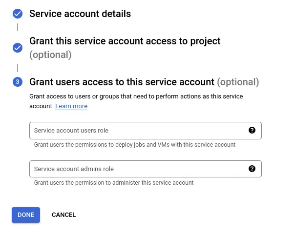 Create Service Account Credentials